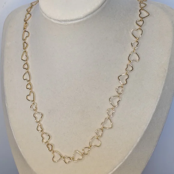 Tiffany & Co Designer Heart Gold Overlayed Palladium Necklace - Picture 4 of 7